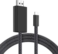 ナイロン編み Type C to HDMI 変換ケーブル 【4K@60Hz】 1.8M Type-C HDMI変換アダプタ 4K映像出力 Thunderbolt 3/4 AV交換アダプタ 大画面視聴 設定不要 差し込むだけ ミラーリング