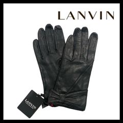 M【LANVIN】手袋 21cm リボン ブラック/黒 ラムレザー/羊革 ランバン Collection (49210S1a)