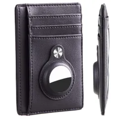 [Hawanik] Air Tag 財布 カードケース ボタン式、メンズ財布 財布 メンズ [Black]