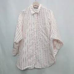 ◇ ⊇ ZARA ザラ ストライプ柄 長袖 シャツ サイズM ピンク オフホワイト系 レディース E  【1502060006156】