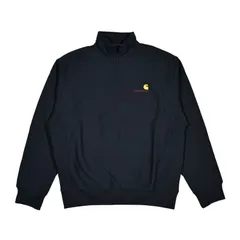 CARHARTT WIP (カーハート) HALF ZIP AMERICAN SCRIPT SWEATSHIRT (ハーフジップ アメリカン スクリプト スウェットシャツ) 裏起毛 トレーナー カジュアル BLACK (ブラック) I02701489XX