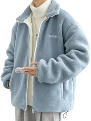 [VICALLED] ボアジャケット メンズ 冬服 ブルゾン 防寒 中綿ジャケット カジュアル アウター 羽織 暖かい スタンドカラー 中綿コート