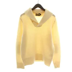ラルフローレン ラグビー RALPH LAUREN RUGBY ニット セーター 長袖 ショールカラー エルボーパッチ スエード ウール M アイボリー 茶 ブラウン /NW15のサムネイル