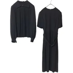 z1350 【美品】TOKYO SOIR 東京ソワール レトロ フォーマルワンピース　ワンピースセットアップ　ブラックフォーマル　黒　ブラック　レディース　13号　大きいサイズ　希少　プリーツ　オシャレ　高級　上品