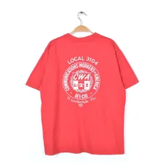 90s CWA ヴィンテージTシャツ レッド バックプリント Communications Workers of America メンズL相当 古着