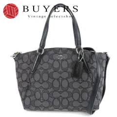 【中古】 コーチ ハンドバッグ F27580 シグネチャー キャンバス レザー グレー ブラック シルバー金具 ミニ 2WAY ショルダー レディース 女性 COACH