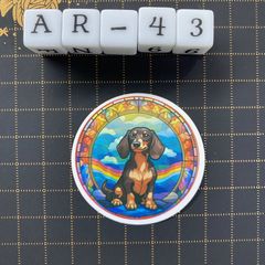 방수 스티커 닥스 훈트 스테인드 글라스 풍 개 AR-43
