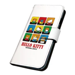 サンリオ 正規品 ハローキティ iPhone 15 Plus ケース 手帳型 スマホケース [デザイン:8.学校(wh)/マグネットハンドあり] SANRIO キティ iphone15plus アイフォン15 プラスlus