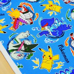 約110×50cm　ポケモン オックス生地  ポケットモンスター ピカチュウ G6129-1A 水色　生地 布地 布 ハンドメイド