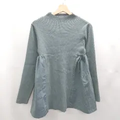 ◇ Θ OPAQUE.CLIP 異素材 長袖 チュニック プルオーバー サイズ S グリーン系 レディース E  【1502030045581】