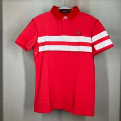 ルコックスポルティフ Le Coq Sportif ゴルフウェア ポロシャツ レッド 赤 ポリエステル M サイズ メンズ
