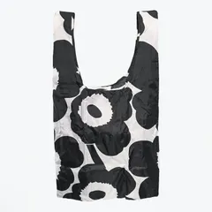 新品 マリメッコ marimekko エコバッグ 買い物袋 スマートバッグ Unikko ピエニ ウニッコ ブラック ホワイト 91492 091492 190 北欧雑貨 北欧デザイン【ネコポス】のサムネイル