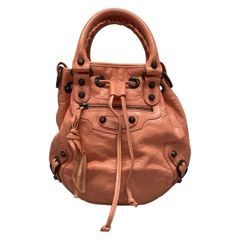 BALENCIAGA(バレンシアガ) ハンドバッグ クラシックミニポンポン 246438 ピンク 巾着型 レザー