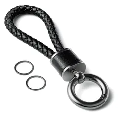 【新着商品】レディース メンズ レザー キーチェーン キーリング付き バイク おしゃれ 紛失防止 キーホルダー キーホルダー キーホルダー 人気 鍵 自転車 編み込み 革 男女兼用 カラビナ 車 [PIAQEIOZ]