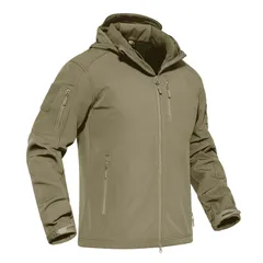 メンズ ウインドブレーカー 防寒防風 裏フリース タクティカル 撥水 マウンテンパーカー ソフトシェルジャケット 大きいサイズ [KEFITEVD] トレッキング