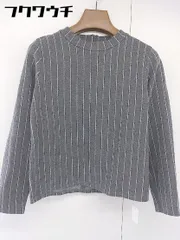 ◇ B:MING by BEAMS ストライプ スタンドカラー ニット 長袖 カットソー 表記なし グレー ホワイト レディース  【中古】 【1108050006436】
