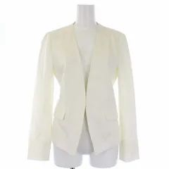ポールスチュアート PAUL STUART 19SS ノーカラージャケット 背抜き 4 S 白 ホワイト /TKのサムネイル