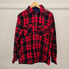 WOODLAND ウッドランド シャツジャケット チェック柄 M 赤 ヴィンテージ メンズ 古着 M-C-413