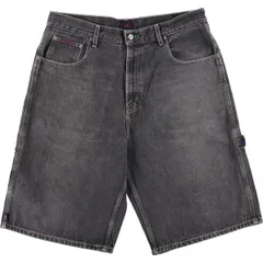 古着 トミーヒルフィガー TOMMY HILFIGER JEANS ブラックデニムペインターショーツ ハーフパンツ メンズw37相当/eaa568591