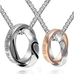 aliba ペアネックレス プレゼント カップル サージカルステンレス 金属アレルギー対応