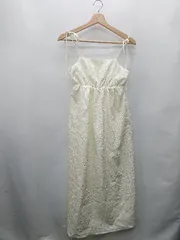 ◇ ⊂ EPIMI E'PIMMY 花柄 ふくれジャガード キャミソール ロング キャミワンピース サイズM ホワイト系 レディース E  【1410290024065】