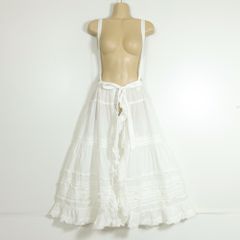 ピンクハウス★ミニリボンいっぱい♪ローンタブリエ 肩ひも付き 白系 はしごレース&ピコレース♪無地 z14221