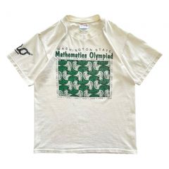 90s USA製 1998 数学オリンピック Tシャツ カエル 幾何学模様 生成り