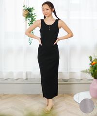 【ムラスポ公式】新品 RIKKA FEMME リッカファム レディース リブ ロングワンピース マキシ丈 ストレッチ 無地 シンプル RF24SS12