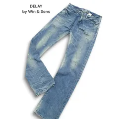 DELAY by Win & Sons ウィンアンドサンズ ダメージ加工★ スリム ストレート デニム パンツ ジーンズ Sz.1 メンズ 日本製のサムネイル