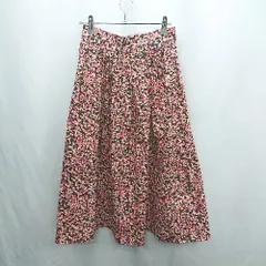 ◇ Θ H＆M エイチアンドエム 花柄 バックウエストゴム ロング丈 フレア スカート サイズ36 ブラック レディース E  【1501160009753】のサムネイル