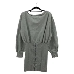 GYDA ジェイダ ドッキングオフショルスウェットワンピース sizeF/グレー