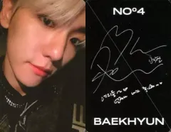【中古】コレクションカード(男性) EXO/ベクヒョン(BAEKHYUN)/バストアップ・衣装黒・口閉じ・裏面印刷サイン入り/CD「OBSESSION」(EXO Ver. )封入特典フォトカード