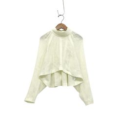 Mame Kurogouchi マメクロゴウチ Kaya Linen Sheer Top カヤリネンシアートップ ブラウス ペールグリーン 1 MM22SS-SH032