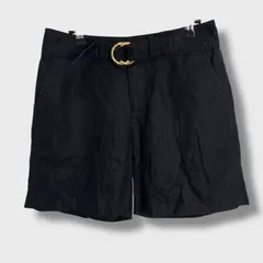 【色サイズ◎】90s ラルフローレン ブラックリネンショーツ ツータック Polo Ralph Lauren 