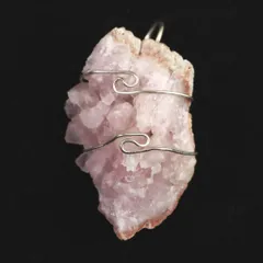 H&E社 ピンクアメジスト 原石 ワイヤーラップ ペンダントトップ  6.8g 【榎本通商88147】