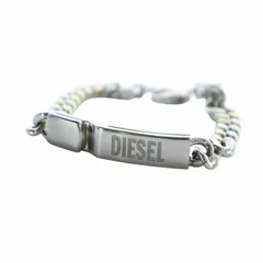 ディーゼル DIESEL ブレスレット アクセサリー バングル 喜平チェーン ロゴ シルバー色 ■GY42 /MQ