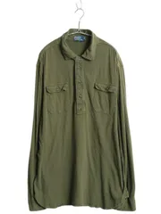 【お得なクーポン配布中!】 00s ポロ ラルフローレン 長袖 シャツ メンズ XL / オールド プルオーバー ガーゼ マチ付き ヴィンテージ モデル チンスト ポニー無し 薄手