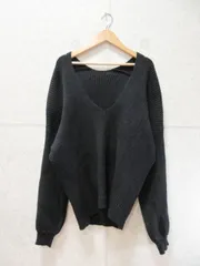 GRL グレイル 深Vネック ニット 無地 ブラック Fサイズ