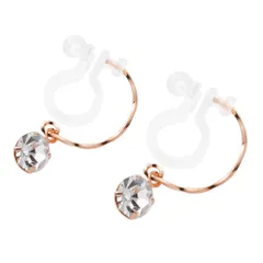 【ピンクゴールド×ワンサイズ】[Cream dot. クリームドット公式]フープ 一粒 ビジュー 金属アレルギー ニッケルフリー オフィス 結婚式 アクセサリー 