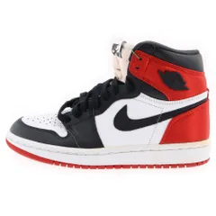 NIKE (ナイキ) WMNS AIR JORDAN 1 RETRO HIGH SATIN BLACK TOE CD0461-016 ウィメンズ エアジョーダン1 サテン ブラックトゥ ハイカットスニーカー ブラック/レッド US5/22.0cmのサムネイル