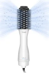 【数量限定】TOSAGE くるくるドライヤー ヘアアイロン カールドライヤー ヒートブラシ マイナスイオン 乾かしながらスタイリング チタニウムバレル 強い風力 ボリュームアップ (S パールホワイト)のサムネイル