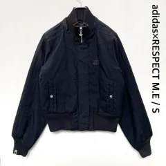 アディダス　リスペクトミー コラボ　ジップアップブルゾン　ロゴ刺繍　ブラック　Sサイズ 黒 adidas×RESPECT M.E  エリオットコラボ スリーストライプ 刺繍ロゴ レディース