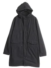 【お得なクーポン配布中!】 GAP モッズ パーカー タイプ ロング コート メンズ S 古着 ギャップ ジャケット フード フルジップ ミリタリー ブルゾン ブラック コットン