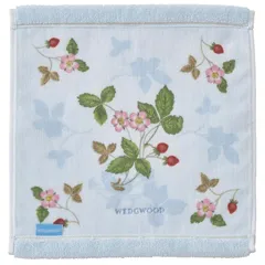 【新着商品】nishikawa 【 西川 】 今治 ハンカチタオル 25X25cm 洗える 綿100％ ウェッジウッド ワイルド ストロベリー やわらか 日本製 ブルー TT43805601