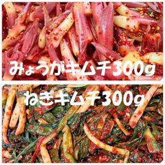 キムチ２点　ミョウガキムチ300ｇ　ねぎキムチ300ｇ