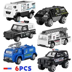パトカーセット CORPER TOYS ミニカー パトカー 緊急車両 6台セット 合金製 パトロールカー ミニパト 警察車両 警ら車 車 おもちゃ モデルカー ダイキャスカー 男の子 クリスマス プレゼント