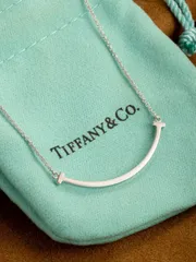 ティファニーＴスマイルネックレス　鑑定済　鏡面仕上げ　やなは様 ティファニーTスマイルネックレス鑑定済鏡面仕上げピカピカシルバー