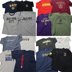 古着卸 まとめ売り 実物・民間MIX ミリタリー 半袖Tシャツ 16枚セット (メンズ XL /2XL /3XL ) NAVY ARMY AIR FORCE 中古 古着 NA6958
