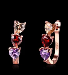 新品 ❣️フープピアス  アメジスト ピンクトパーズ czダイヤ　 ダイヤモンド