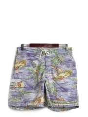 【お得なクーポン配布中!】 90s ポロ ラルフローレン 総柄 ショートパンツ メンズ S / サーフ スイム ショーツ 短パン 水着 海パン ボード 水陸両用 ハワイアン アロハ